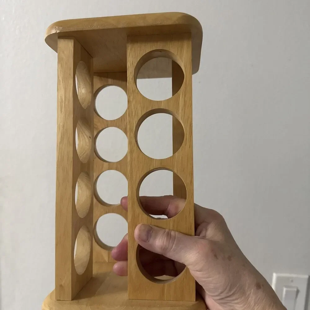 Kamenstein Wooden Rotating Spice Rack Carousel Countertop Organizer No Jars